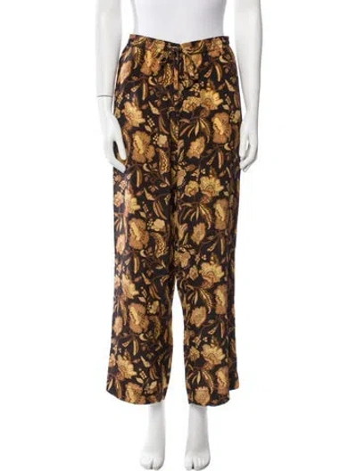 Pre-owned Matteau Silk Straight Leg Pants In Black