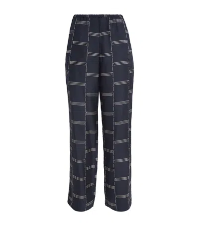 Matteau Silk Twill Trousers In Black