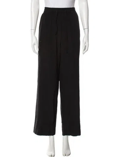 Pre-owned Matteau Silk Wide Leg Pants In Black