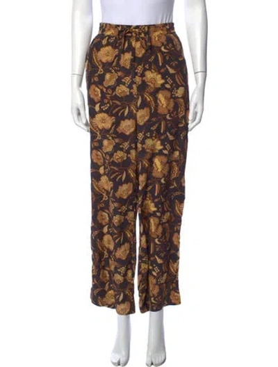 Pre-owned Matteau Silk Wide Leg Pants In Black