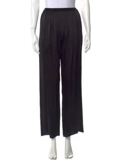 Pre-owned Matteau Silk Wide Leg Pants In Black