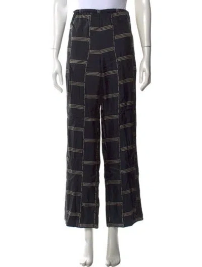 Pre-owned Matteau Silk Wide Leg Pants In Black