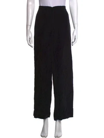 Pre-owned Matteau Silk Wide Leg Pants In Black