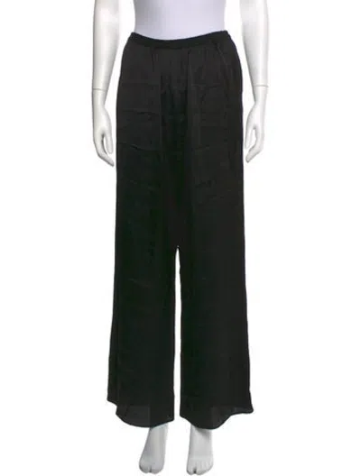 Pre-owned Matteau Silk Wide Leg Pants In Black