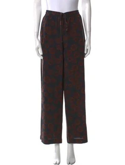 Pre-owned Matteau Silk Wide Leg Pants In Brown