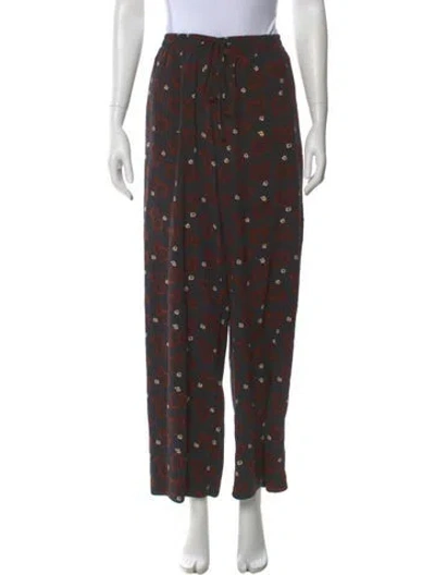 Pre-owned Matteau Silk Wide Leg Pants In Brown