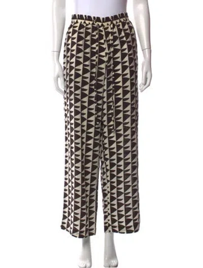 Pre-owned Matteau Silk Wide Leg Pants In Brown