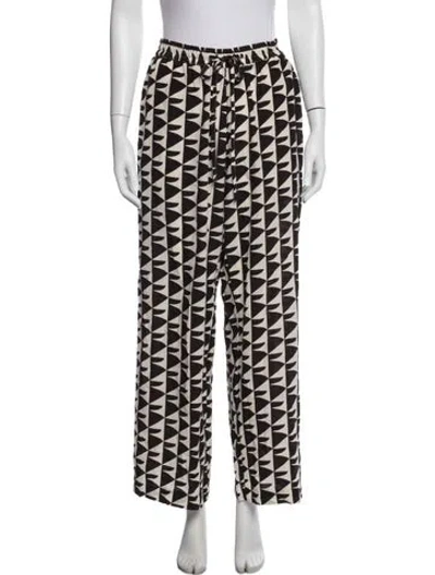Pre-owned Matteau Silk Wide Leg Pants In Brown