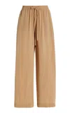 Matteau Silk Wide-leg Pants In Brown