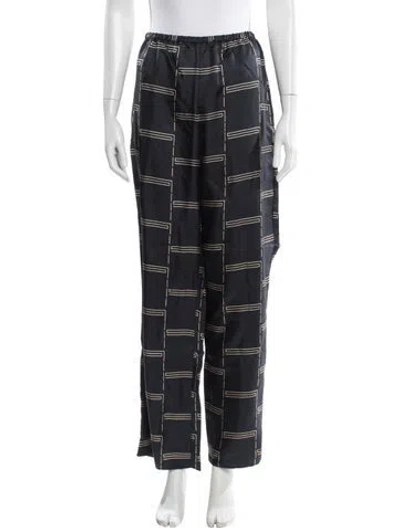 Pre-owned Matteau Silk Wide Leg Pants In Gray