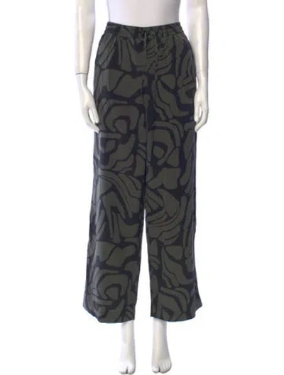 Pre-owned Matteau Silk Wide Leg Pants In Multi