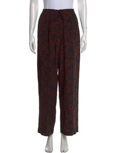 Pre-owned Matteau Silk Wide Leg Pants In Multi