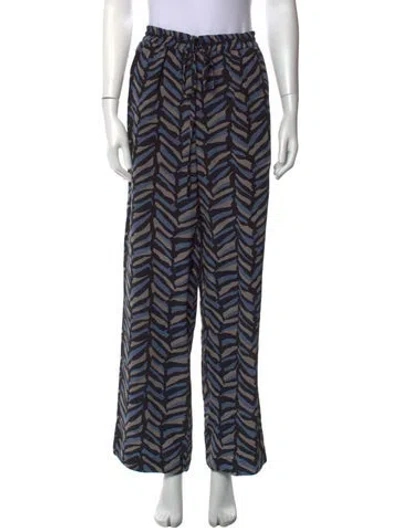 Pre-owned Matteau Silk Wide Leg Pants In Multicolor