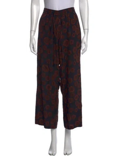 Pre-owned Matteau Silk Wide Leg Pants In Multicolor