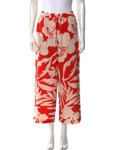 Pre-owned Matteau Silk Wide Leg Pants In Orange