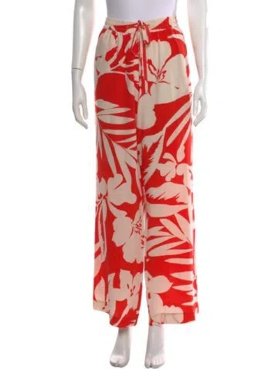 Pre-owned Matteau Silk Wide Leg Pants In Orange