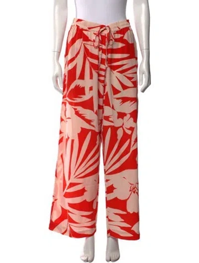 Pre-owned Matteau Silk Wide Leg Pants In Orange