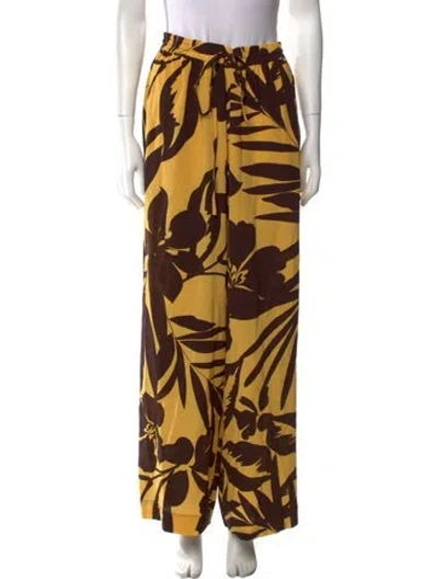 Pre-owned Matteau Silk Wide Leg Pants W/ Tags In Yellow