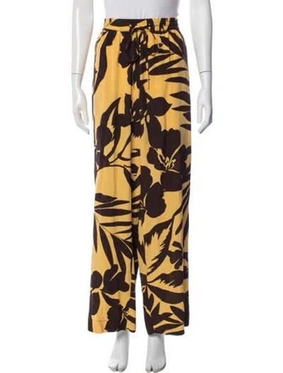 Pre-owned Matteau Silk Wide Leg Pants W/ Tags In Yellow