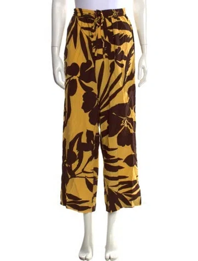 Pre-owned Matteau Silk Wide Leg Pants In Yellow
