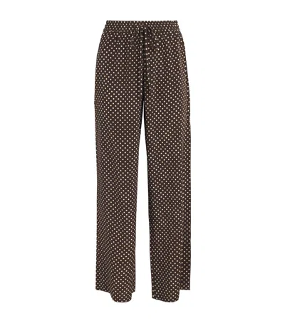 Matteau Silk Wide-leg Trousers In Brown