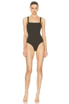 Matteau Square Maillot Swimsuit In Thyme Crinkle
