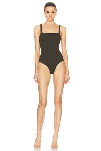 Matteau Square Maillot Swimsuit In Thyme Crinkle