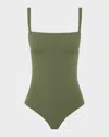 Matteau Square-neck Maillot One-piece Swimsuit In Green