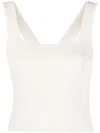 Matteau Gray Deep U Tank Top In White