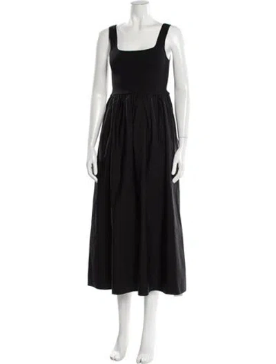 Pre-owned Matteau Square Neckline Knee-length Dress In Black
