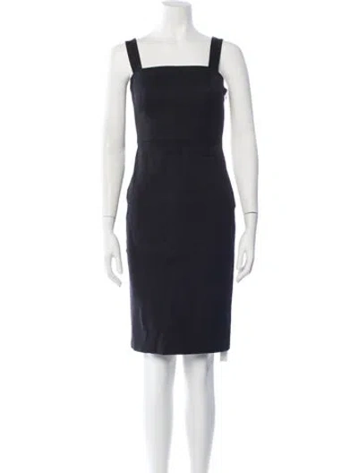 Pre-owned Matteau Square Neckline Knee-length Dress In Blue