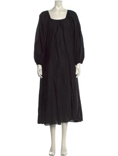 Pre-owned Matteau Square Neckline Long Dress In Black