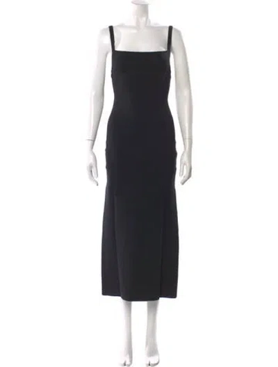 Pre-owned Matteau Square Neckline Long Dress In Black