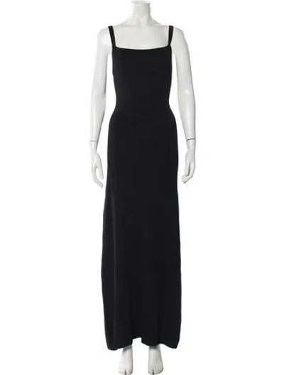 Pre-owned Matteau Square Neckline Long Dress In Black