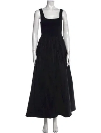 Pre-owned Matteau Square Neckline Long Dress In Black