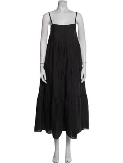 Pre-owned Matteau Square Neckline Long Dress In Blue