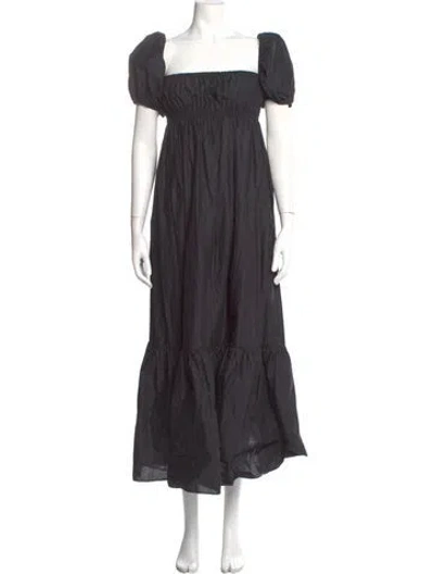 Pre-owned Matteau Square Neckline Long Dress In Gray