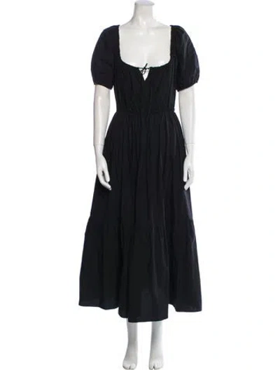 Pre-owned Matteau Square Neckline Long Dress In Multi