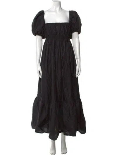 Pre-owned Matteau Square Neckline Long Dress In Multi