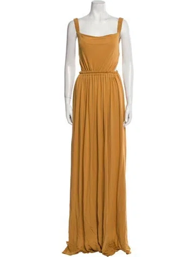 Pre-owned Matteau Square Neckline Long Dress In Neutral