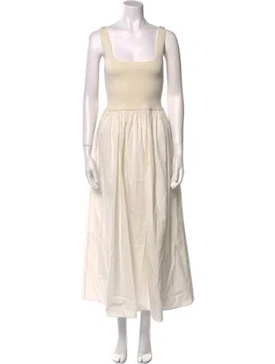 Pre-owned Matteau Square Neckline Long Dress In Neutral