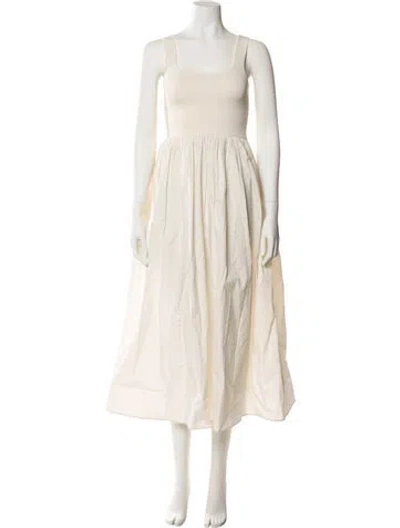 Pre-owned Matteau Square Neckline Long Dress In Neutral