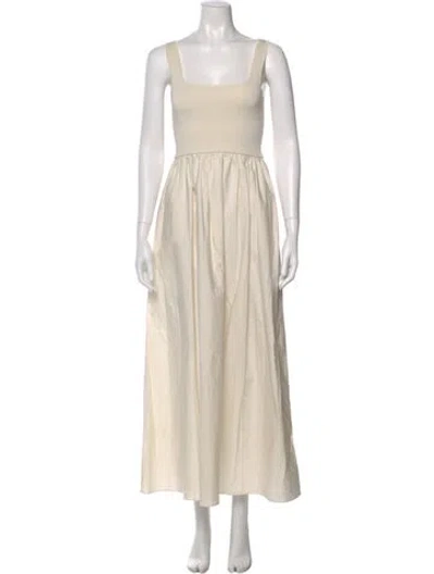 Pre-owned Matteau Square Neckline Long Dress In Neutral