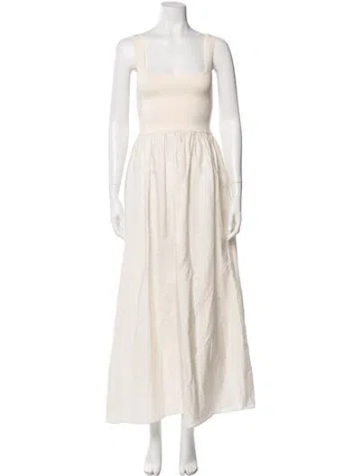 Pre-owned Matteau Square Neckline Long Dress In Neutral