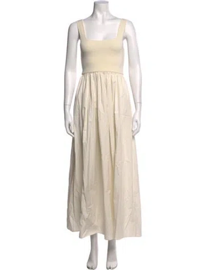 Pre-owned Matteau Square Neckline Long Dress In Neutral