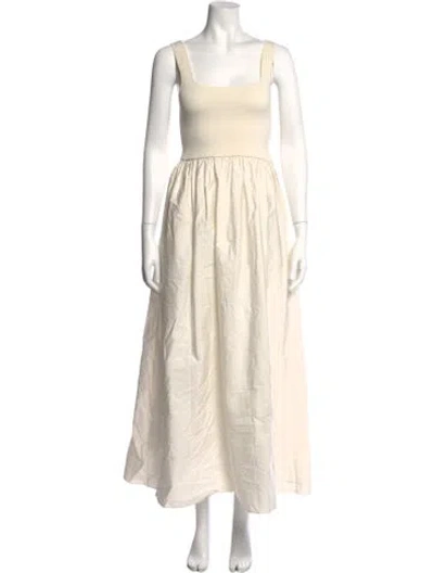 Pre-owned Matteau Square Neckline Long Dress In Neutrals