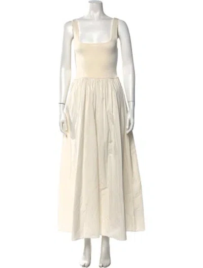 Pre-owned Matteau Square Neckline Long Dress In Neutrals