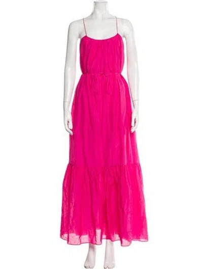 Pre-owned Matteau Square Neckline Long Dress In Pink
