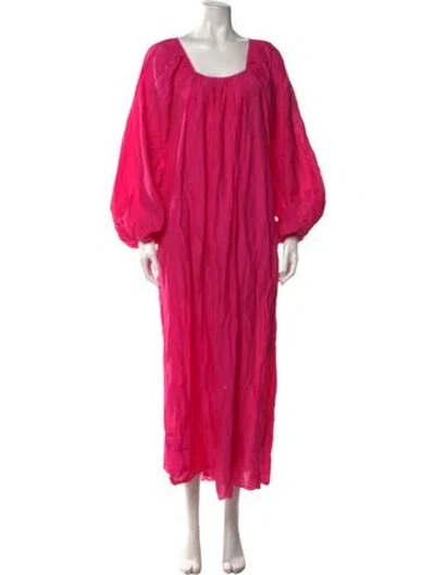 Pre-owned Matteau Square Neckline Long Dress In Pink