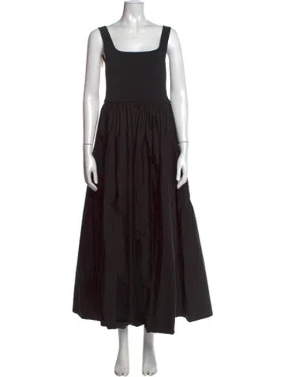 Pre-owned Matteau Square Neckline Long Dress W/ Tags In Black